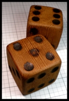 Dice : Dice - 6D Pipped - Wooden Handmade - Unknown